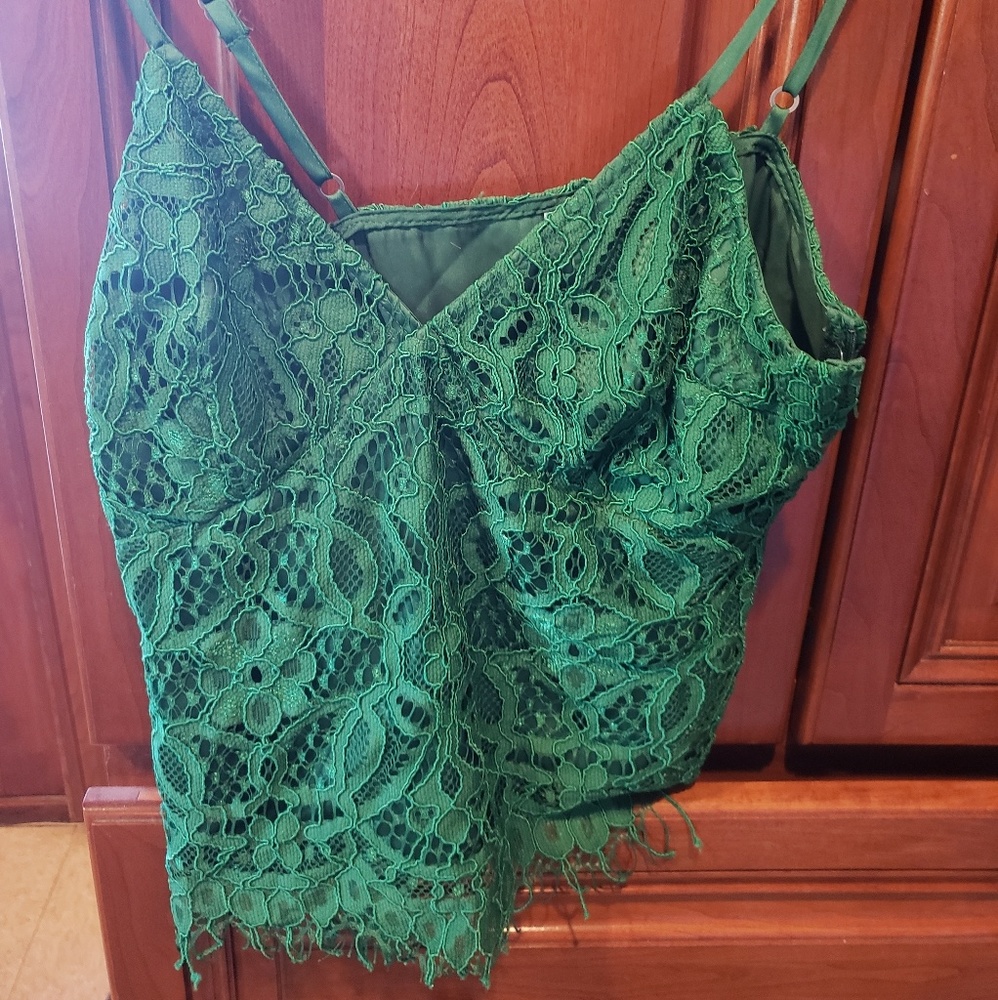 Green lace top